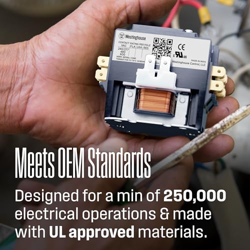 image for Westinghouse HVAC Contactor, 2 Pole, 30 Amp, 24V Coil, Line & Load Lug