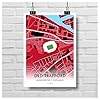 GroundDesigns MAN UNITED Football Gift OLD TRAFFORD Manchester Stadium Unframed Art Map A3 Print MUFC #1