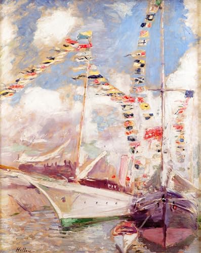 Déco D'Art Murale le yacht de l'artiste Paul Helleu toile salon 60x90
