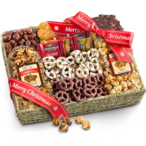 A Gift Inside Merry Christmas Chocolate Caramel and Crunch Grand Gift Basket