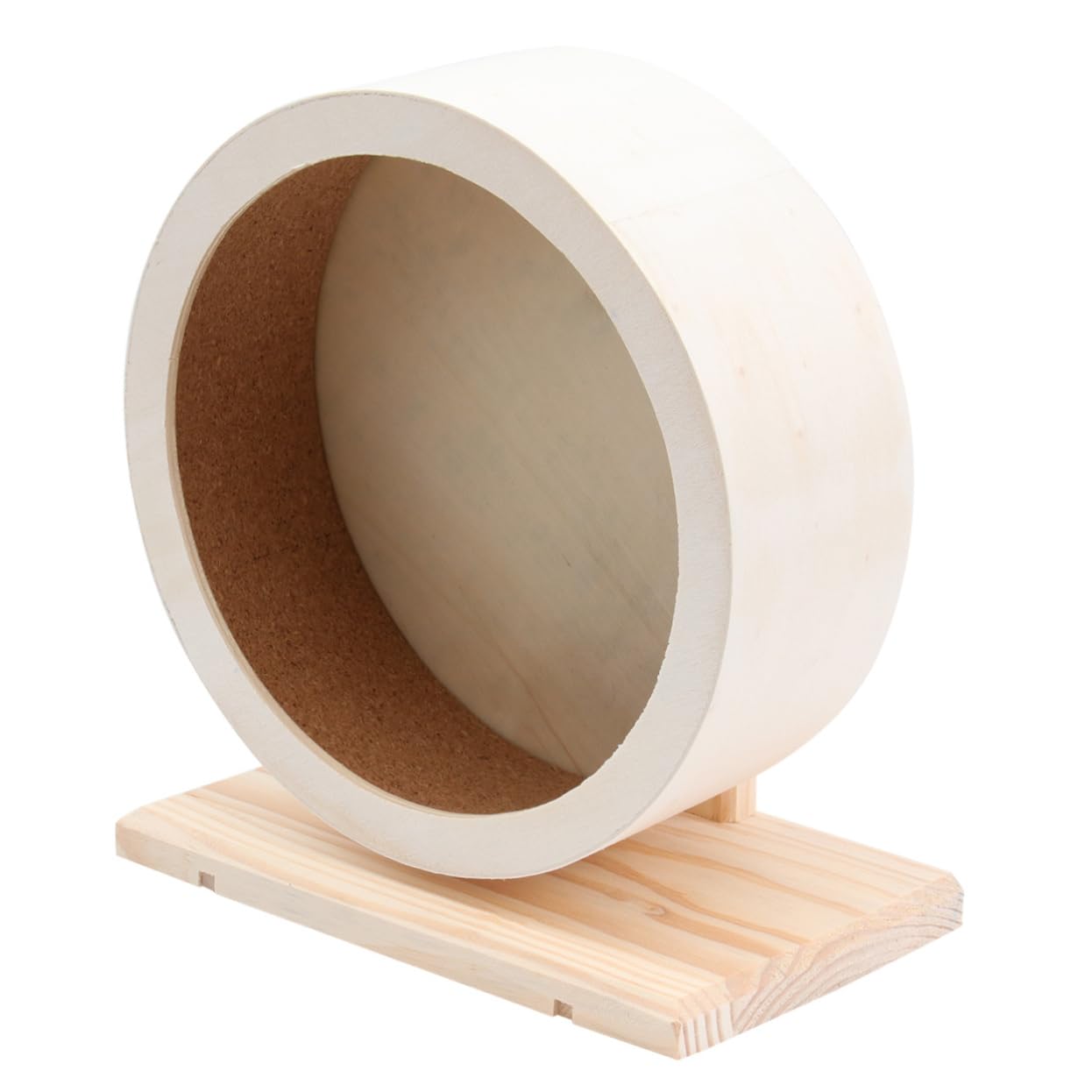 Rueda de Ejercicio de Madera Beige para Hámster y Pequeños Animales | Entrenamiento de Uñas y Dedos, Disco Antideslizante, Uso Hámsteres y Otros Roedores