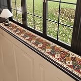 Narrow Window Sill Protector, Customizable Leather Mat with Multi-Layer Waterproof & Slip-Resistant Design, Trimmable Desk Pad for Pet-Friendly Bay Windows, Home Office(49x12in(124x30cm)-Classic)