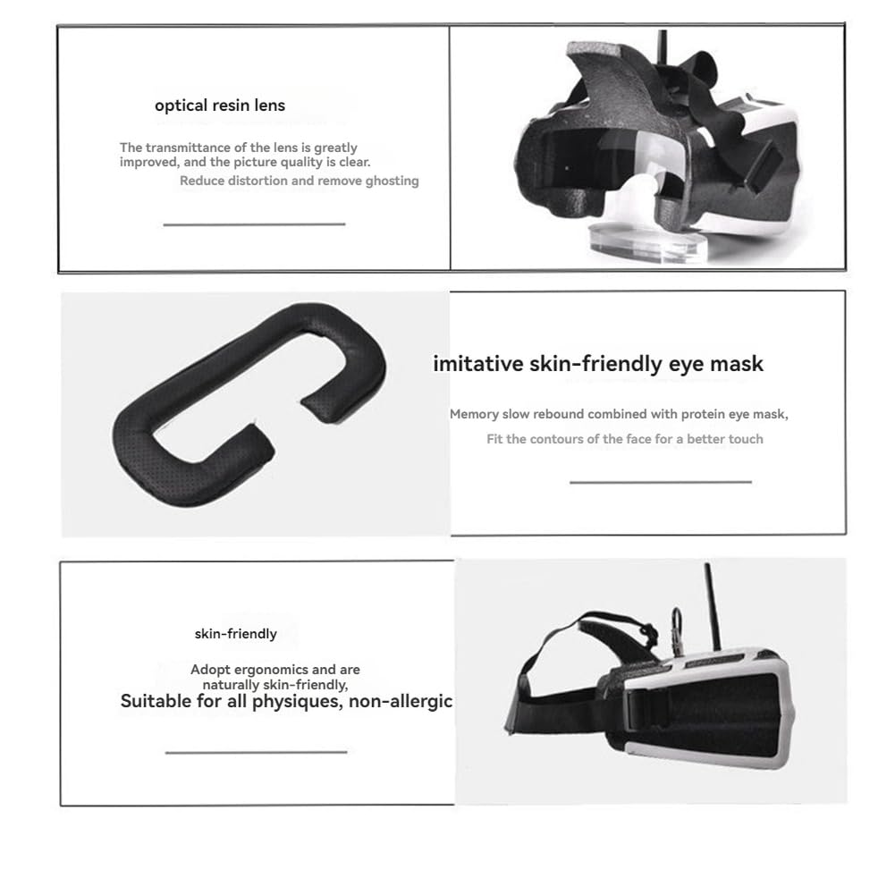 5,8G FPV-Brille 7-Display Empfänger 1280x800 40CH -Kompatible FPV-Video-Brille für FPV-Drohnen EU-Stecker