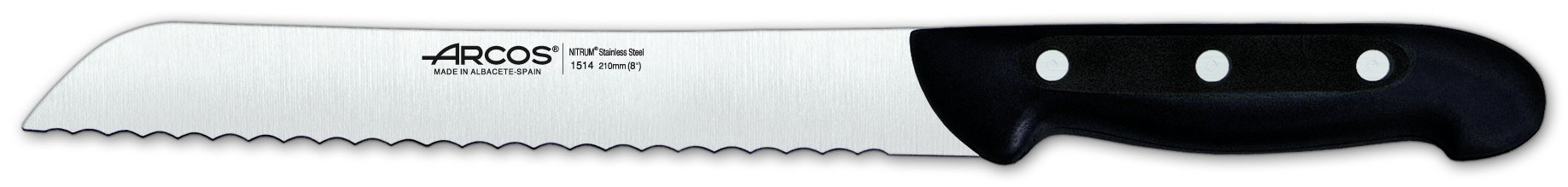 Arcos Series Maitre - Juego de Cuchillos 5 Piezas (4 Cuchillos + 1 Tijeras) - Hoja de Acero Inoxidable Nitrum - Mango de Polipropileno - Bloque de Madera de Color marrón