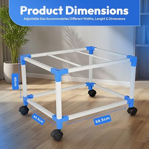 Image of Mumma's LIFE Heavy-Duty Cooler Stand with Wheels | Metal Trolley for Home & Outdoor | Rust-Resistant Black Finish | 360 Rotating Wheels | 100kg Load Capacity | Cooler Movable Stand (OFF WHITE)