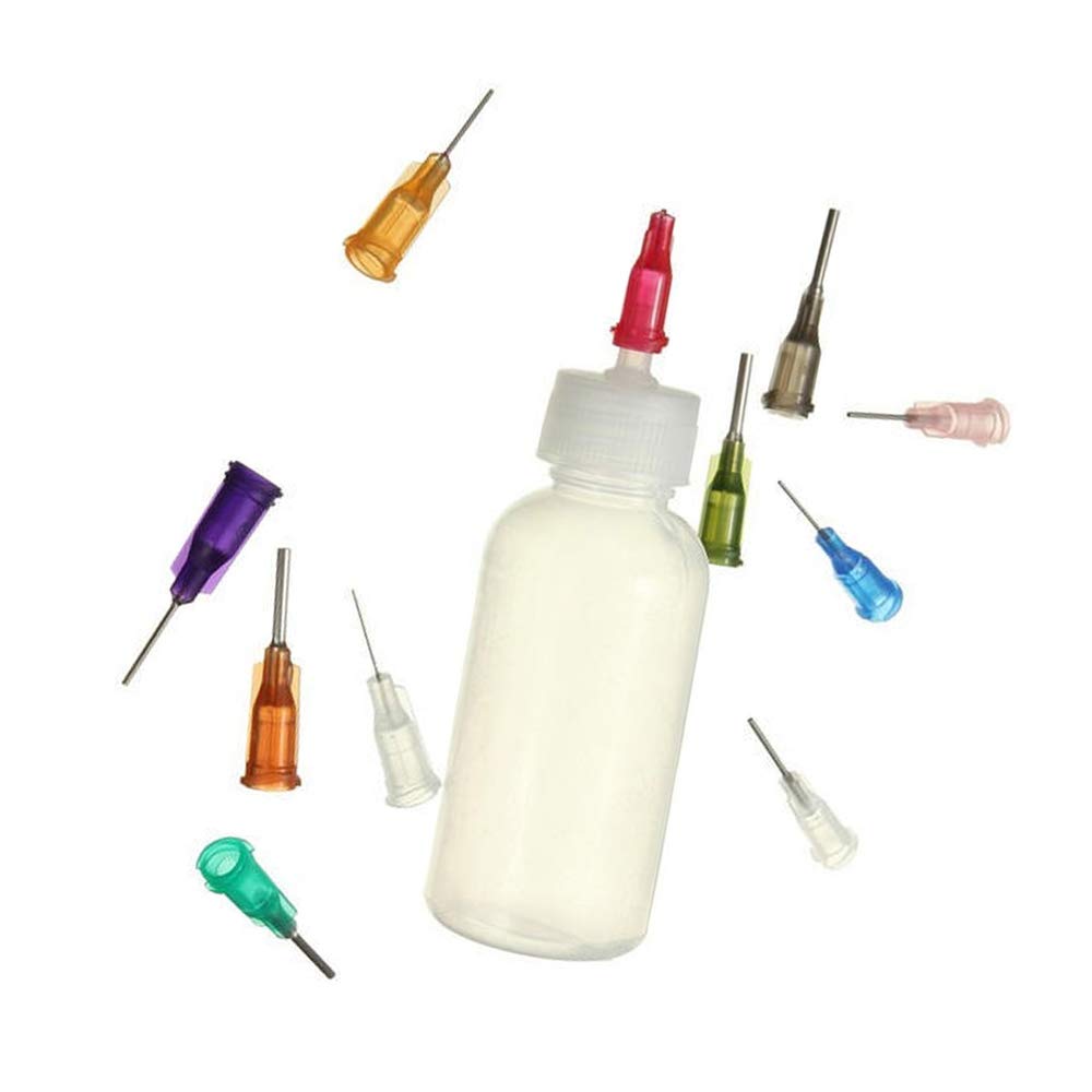 Sitrda 30Ml Needle Dispenser Bottle For Rosin Solder Flux Paste 11 Needles, Bottle Needle Squeeze Bottle