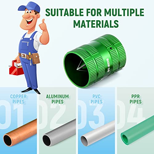 Antstone Pipe Reamer Tool 1/4” to 1-5/8” O.D. Inner/Outer Deburring Tool for Copper Aluminum PVC PPR Pipes