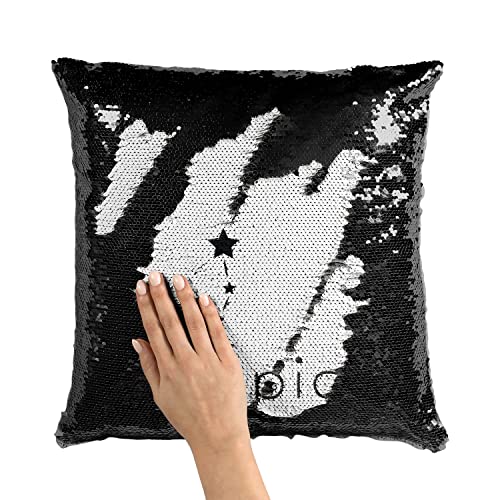 Coussin Sequin Noir Scorpion haut de gamme au design constellation