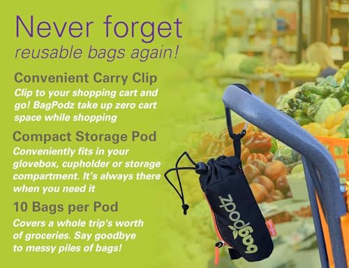 Sturdy-Reusable-Grocery-Bags-Foldable-and-Washable-Made-From-RipStop-Nylon-Hold-50lbs-Designed-in-USA-Reusable-Shopping-Bags-Inside-a-Compact-Pod-with-Carry-Clip-5-Pack-in-Blue