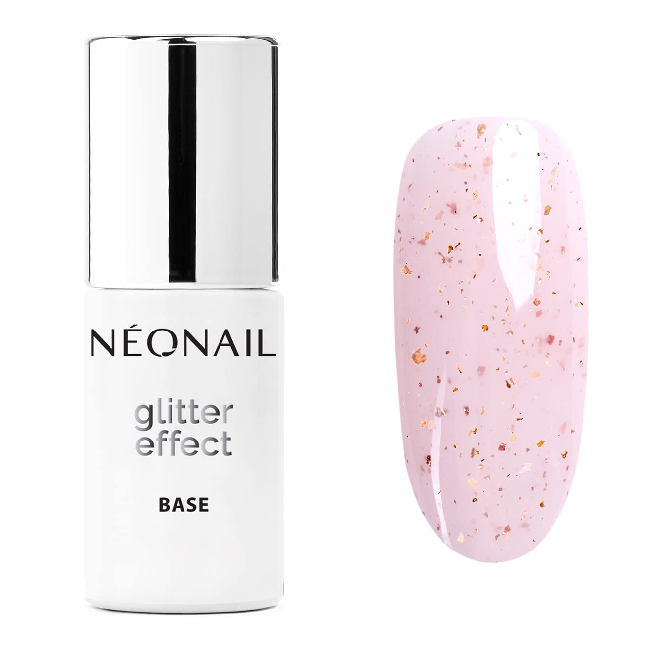 NEONAIL Pintauñas Semipermanentes 7,2 ml Base Coat Semipermanente Glitter Effect Base Pink Sparkle Esmaltes Semipermanentes Para Uñas Gel Uñas Manicura Base Esmalte Gel UV Led Laca De Uñas