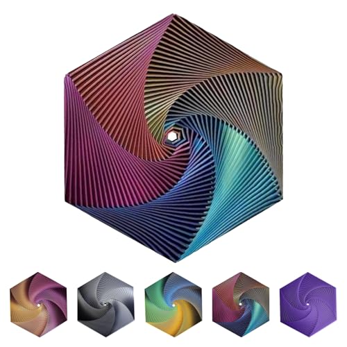Fractal Fidget Hexagon-3D Printed Hexagon Fidget Toy, Infinity Cube Sensory Toys for Adults, Desk Spinning Toy, Hexagon Spiral Visual Fingertip Toys for Stress Anxiety (5.75in)