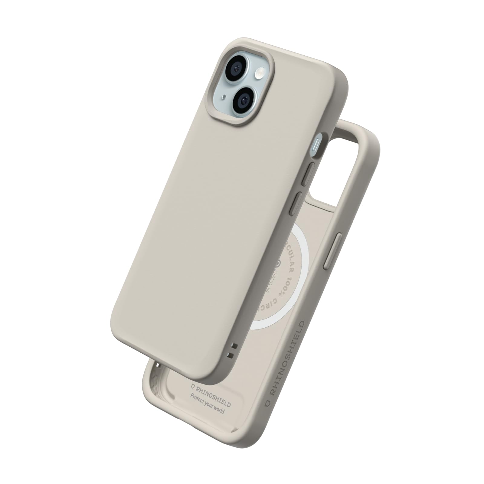 Coque MagSafe pour iPhone 15 Plus design fin beige coquillage - 7