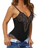 Fengbay Lace Bodysuit for Women Tummy Control Shapewear Women's V-neck Shapewear Bodysuit One Piece