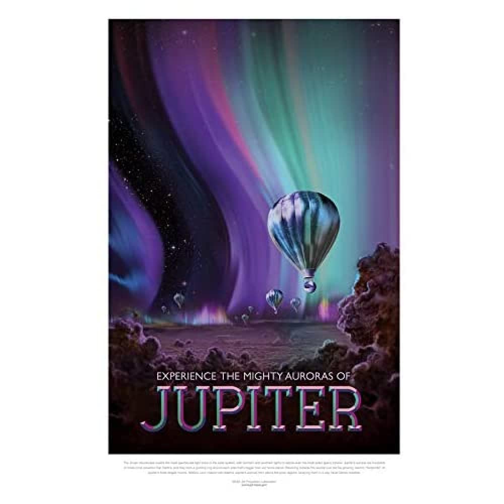Wee Blue Coo Nasa Space Travel Advert Jupiter Unframed Art Print Poster Wall Decor 12X16 Inch