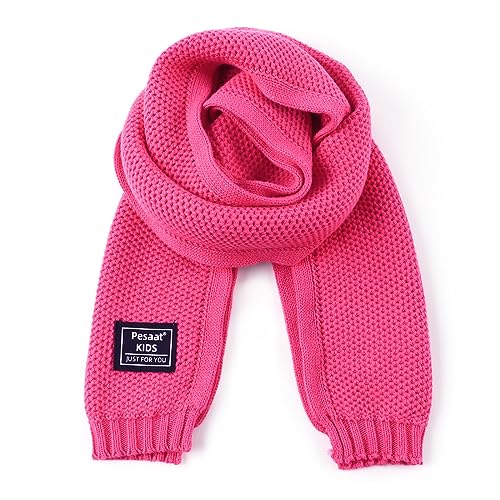 Image of PESAAT Kids Winter Infinity Scarf Knit Cotton Toddler Boy Girls Scarves