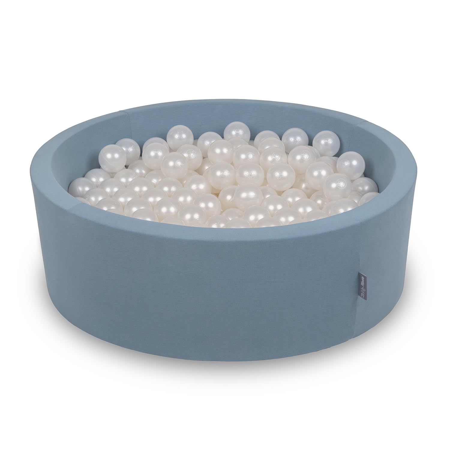 KiddyMoon Soft Ball Pit Round 90X30cm/300 Balls ∅ 7Cm/2.75In For Kids, Foam Ball Pool Baby Playballs, Blue: Pearl — image 1