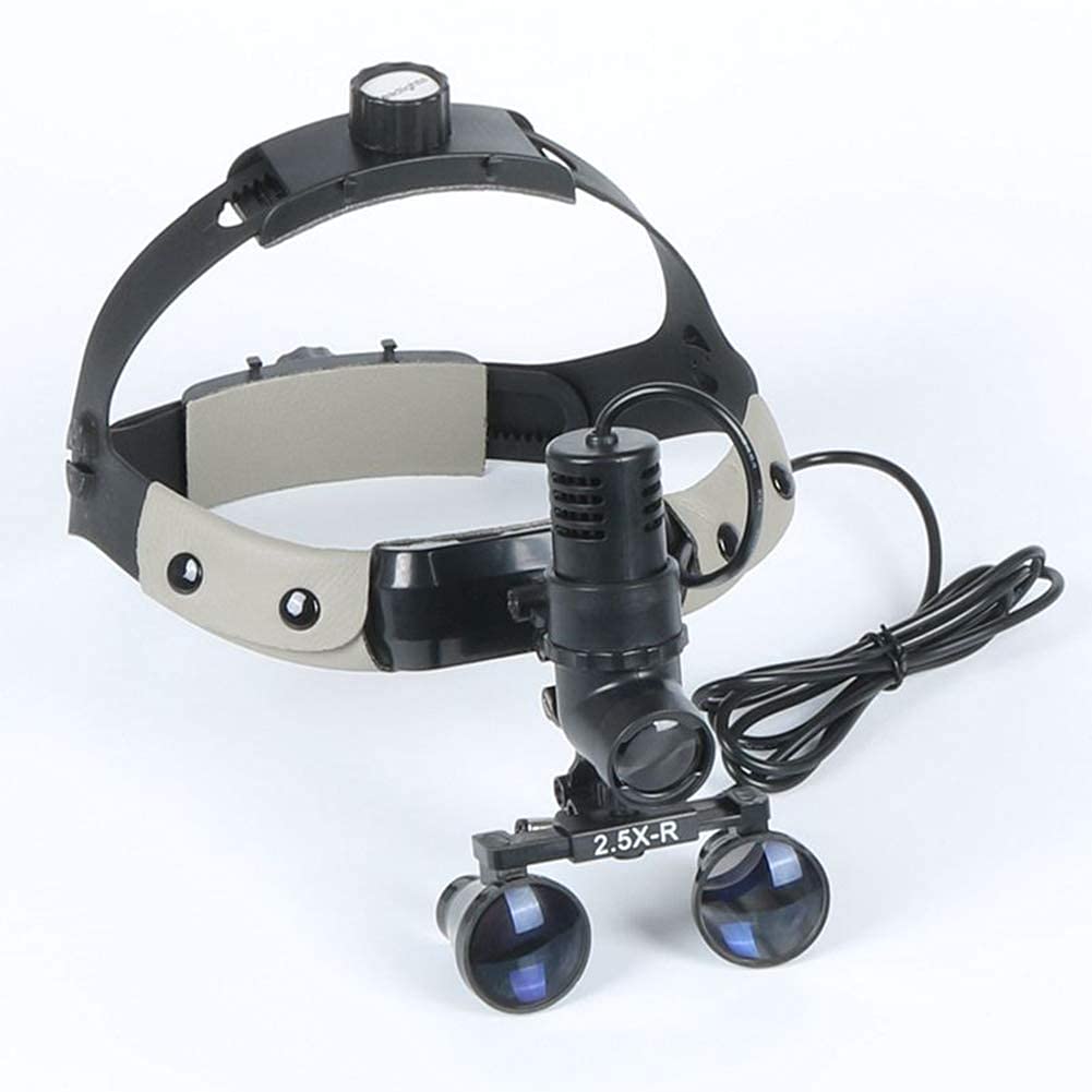 Lupas Binoculares con Lupa De 3.5 Aumentos, Faro Led De 3 W Y Diadema De Cuero con Luz.