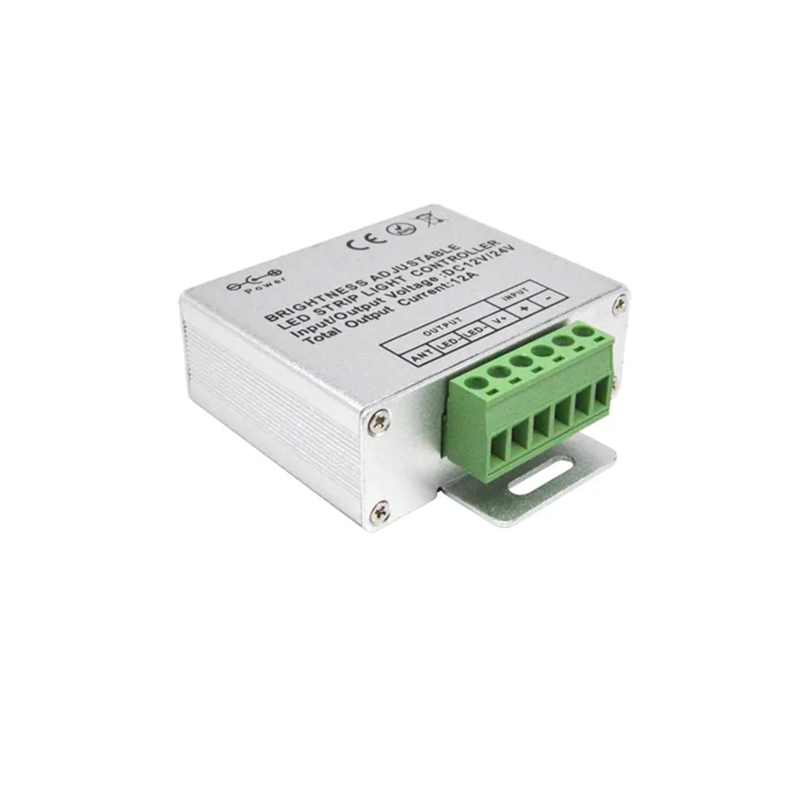 Half-Touch-Fernbedienungsdimmer, 5-Tasten-Einzellampe, Aluminiumgehäuse, Einstellrad, DC12-24V 6A/Ch Rf433 LED-Lichtstreifen-Dimmer
