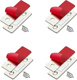 4 Pack Magnetic Cabinet Door Catch, Quiet Strong Magnetic Catch for Cabinets, No Drill