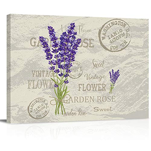 MuswannaA Canvas Wall Art Print Artwork Wall Art Decor Purple Lavender with Bowknot on Vintage Postcard Background Stretched & Framed Artwork Prints Ready to Hang Home Decor Wall Decor- 24''x16'' MuswannaA Canvas Wall Art Print Artwork Wall Art Decor Purple Lavender with Bowknot on Vintage Postcard Background Stretched & Framed Artwork Prints Ready to Hang Home Decor Wall Decor- 24''x16''