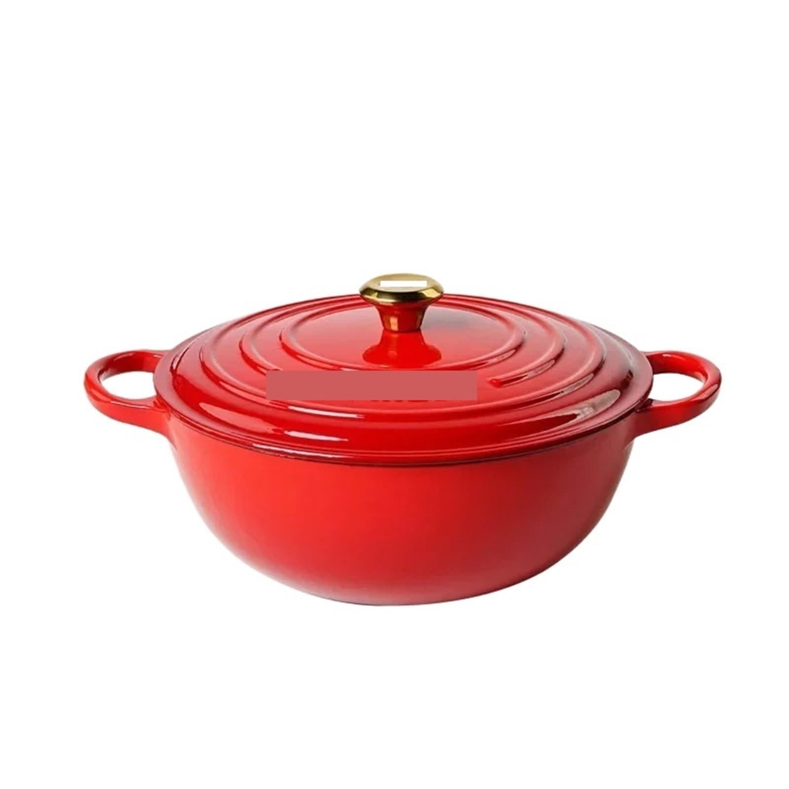 Olla De Hierro Fundido Hermosa olla de hierro fundido esmaltado, Home Mama, multifuncional for sopa y estofado, cazuela antiadherente duradera(Red)