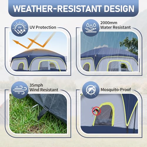 Carpa para camping 6 personas 120 x 108 x 83 pulgadas miniatura 4