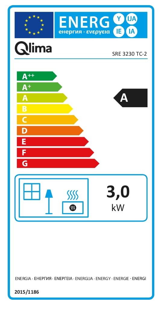 Poêle à pétrole électronique Qlima SRE3230TC 3kW, Rayonnant, Noir