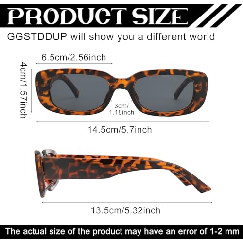 6 Pieces Retro Rectangle Polarized Sunglasses for Women Men Fashion Vintage y2k Trendy 90s Sunglasses UV400 Protection3