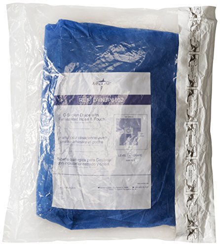 Medline DYNJP6102H Cesarean Section Surgical Drape with Pouch and Fenestration