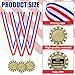 Kigeli 50Pcs Blank Award Medals with Neck Ribbons Winner Participation Medal Awards Make Your Own Kit 1st Place Cheer Participation Sports Trophy Metal Team Prize Gift(Stylish)