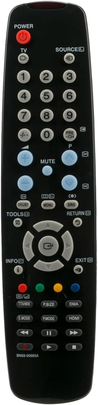 ALLIMITY BN59-00685A Replace Remote Control fit for Samsung 2033HD CW593CNG CZ28D83N LE20S51B LE32N71BX LE40R74 LW15M13C PS42P7H LE26R74 PS-42E7SXXEC CZ20F32T LE32B550A5W LE37R81BX LE32A456