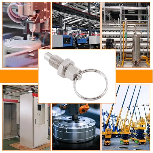Miniatura 3 de Emsea 2 Piezas Émbolo De Resorte Con Anillo De Tracción M12 Pasador De Liberación Rápida Émbolo De Resorte Retráctil Manual De Tipo Corto Sin Bloqueo De Acero Inoxidable Para Equipos Industriales