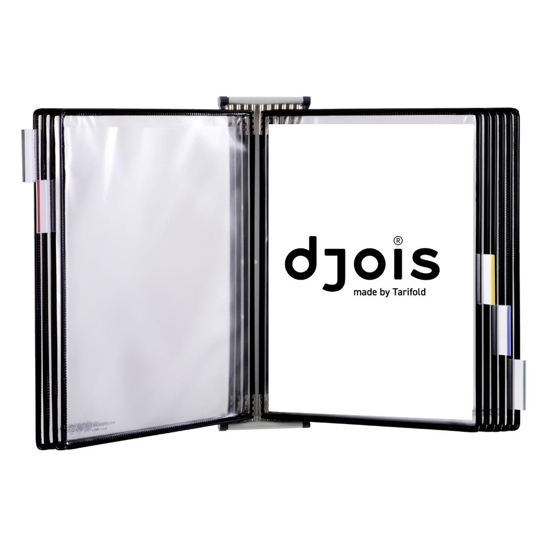 TARIFOLDWall Mounted Reference and Display System, 10 Letter-Size Pockets, Double-Sided Viewing, Black-Framed (W271)