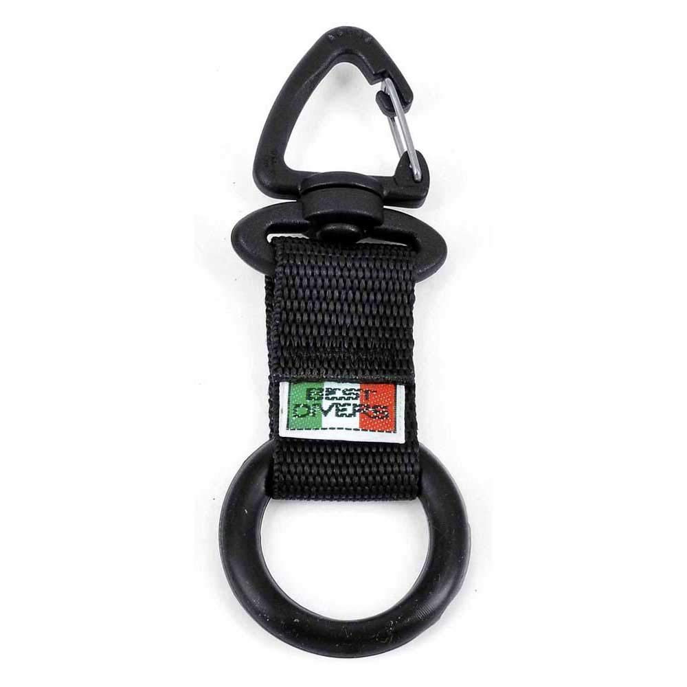 Best divers Octopus Clip with Silicone Ring Black