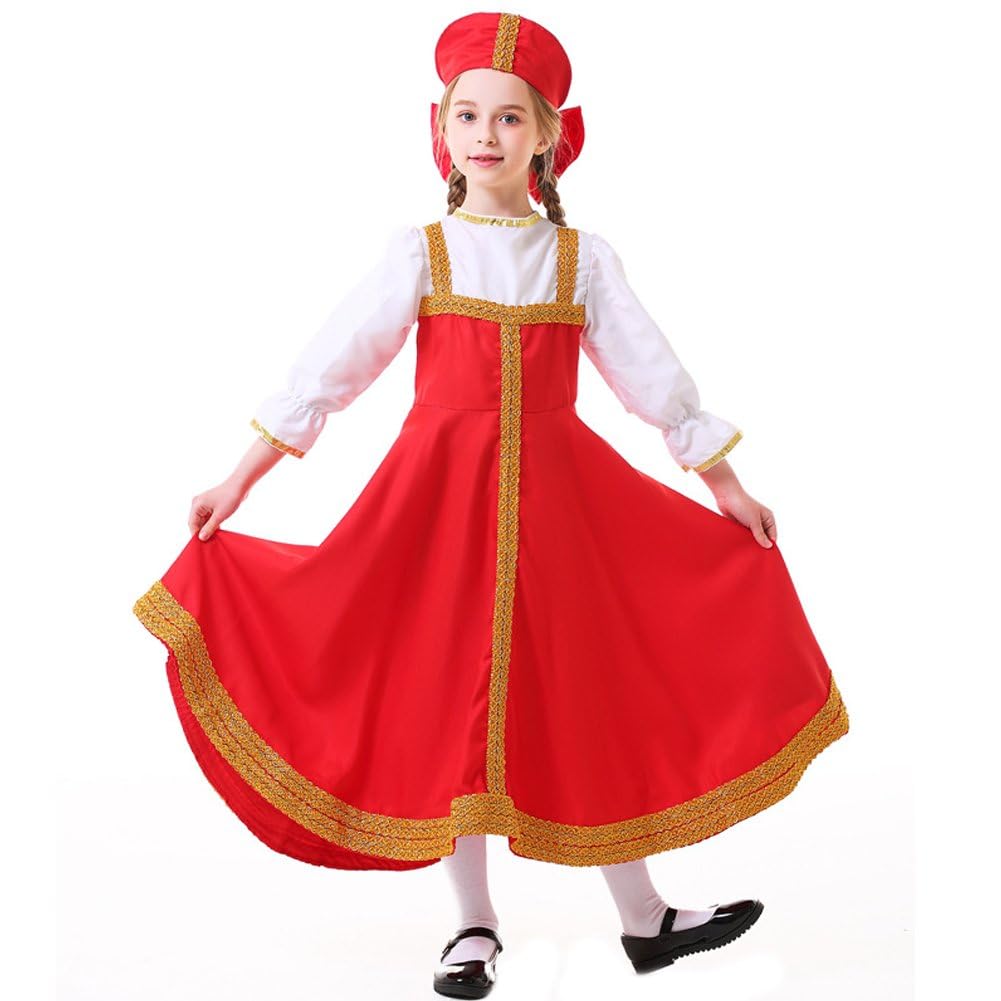 Amazon.co.jp: キッズスカート ロシア サラファン ドレス 伝統 ダンス