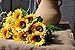Charmly Artificial Sunflowers 5 Pcs Long Stem Fake Sunflowers Artificial Silk Flowers for Home Hotel Office Wedding Party Garden Decor 23.5'' High