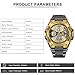 CHEETAH Men’s Outdoor Sport Watch Waterproof Tactical Analog LED Digital with Rubber Strap, Gold-Tone Case