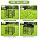 LMEBE Heavy Duty Dog Kennel Outdoor, Covered Dog Kennels Outside with Roof, 4x4.2x4.5FT Large Dog Enclosure Adjustable Feeder Door, Playpen Fence for Yard