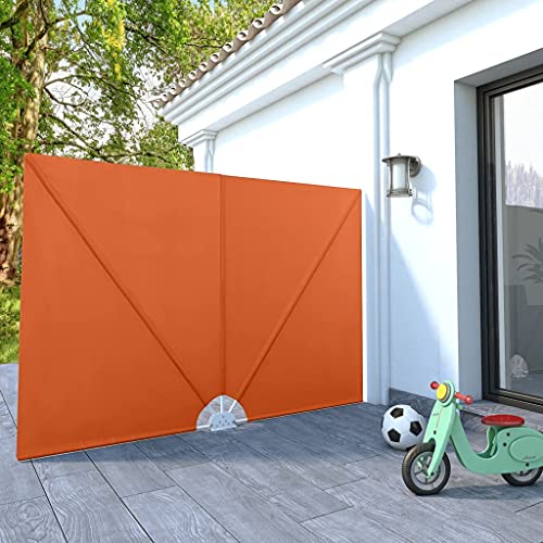 Toldo Lateral para Patio, mampara de privacidad para balcón Jardín Terraza Persiana Lateral para Exterior Separador de privacidad para terraza Plegable Toldo Lateral Terracota 240x160 cm