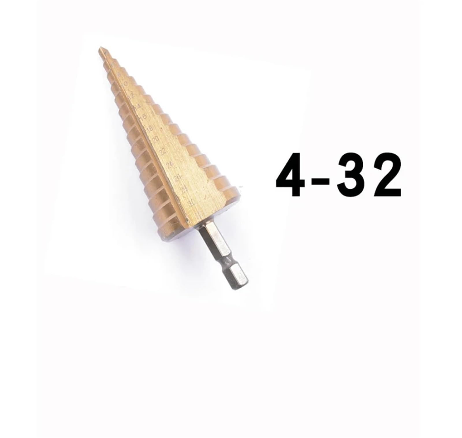 Lot de 10 forets hexagonaux plaqués avec poignée hexagonale pour perceuse à échelle HSS 3-12/4-12/4-20/4-32 mm - Foret conique pour bois et métal (4-32 mm)
