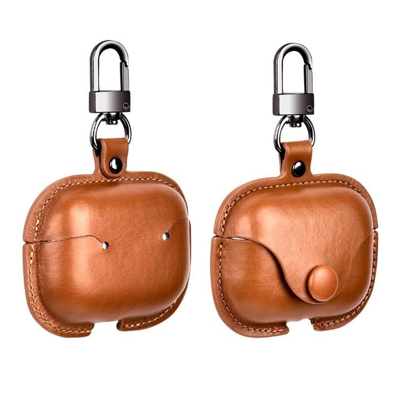 Image of AJM 360 Protection Shockproof Design Leather Case Compatible with Apple Airpods Pro 3 (Light Brown)