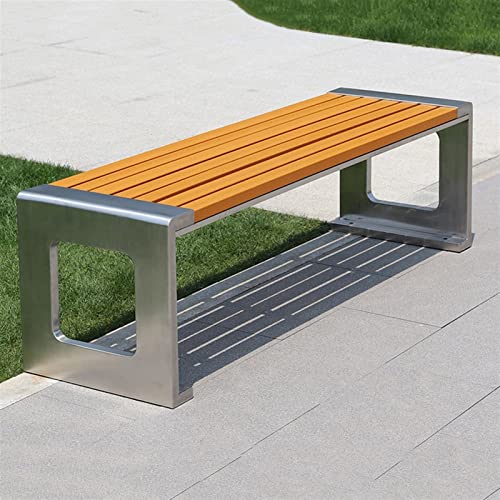 Outdoor Bench Metal Park Bench Contemporary Plank Design Outdoor Dining Bench 59/63 Inch Park Bench Stainless Steel Bench Outdoor Plastic Wood Bench Leisure Seat Park Bench Outdoor Garden Bench ( Size