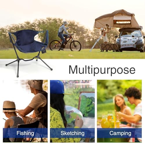 Chaise de camping oscillante avec dossier ergonomique stable - 6