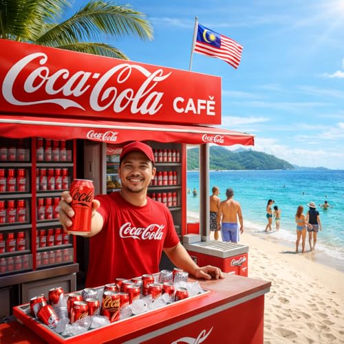 Image of COCA COLA - Zero Sugar Soft Drink Cans (320ml x 12 Pack) By COUGAR | Refreshing Carbonated Beverage with Classic Cola Taste | No Sugar No Calories Drink for Parties, Meals & Daily Refreshment | FREE 6 PRESTIGE PISTACHIO WAFFI BARS INCLUDED - (Imported-Malaysia)