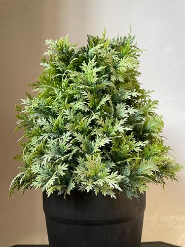 Image of Artificial Realistic Coriander Leaves Bonsai Potted Plant for Home Office Kitchen Living Room Hotel Restorent Table Corner Center Piece | Natural Look | Show Piece | 36 cm