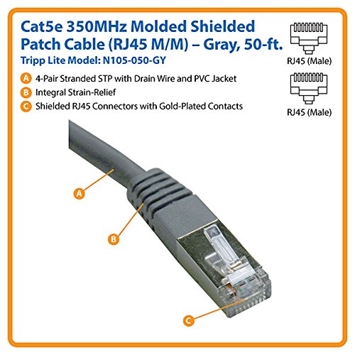 Cable patch TRIPP LITE Cat5e 15.24 m STP RJ45 gris miniatura 2