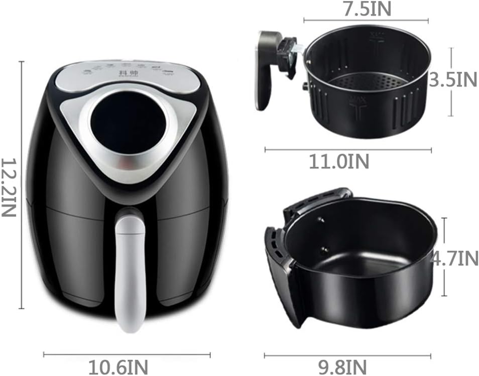 Air Fryer Oil-Free Touch Screen Precision LED Large Screen Smart Menu One-Button Start Non-Stick Pan Convenient Cleaning Safety Protection