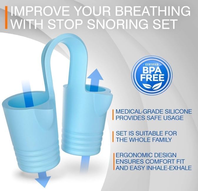 CINWAUVO Anti Snoring Nose Vent 8 Nasal Cones Nasal Dilator to Stop Snoring - Effective Snore Stopper Anti Snoring Devices Easy to Use Snoring Solution Blue - Image 3