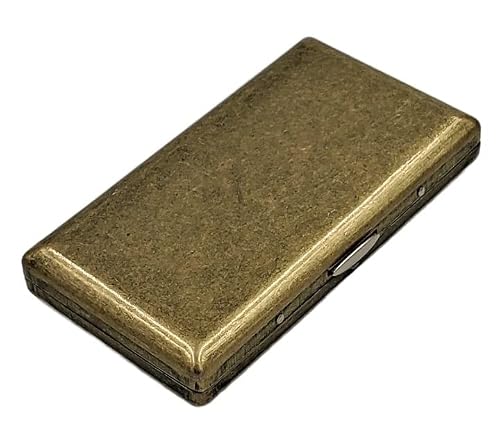 Cigarette Case Victorian Style Metal Holder for Regular, King and 100\'s Size Pocket Protective Security Wallet (Flo-S100, Antique Brass) - Thumbnail 6