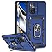 Produktbild ATISIJIE Handyhülle für Xiaomi Poco X4 Pro 5G Hülle, Stoßfest Schutzhülle Poco X4 Pro 5G Case Cover mit 360 Grad Metal Ring Halter Standard [Push-Window-Funktion] für Xiaomi Poco X4 Pro 5G Hülle Blau
